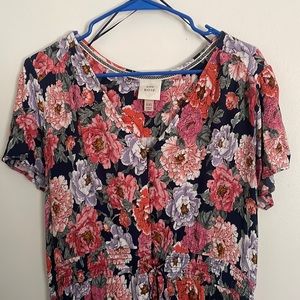 Knox Rose hi-low button down maxi dress with flutter sleeves, XXL